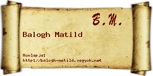 Balogh Matild névjegykártya